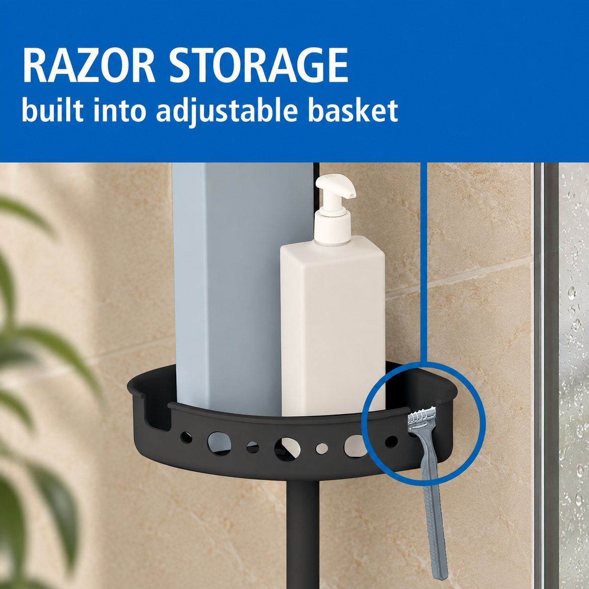 4-Tier Tension Pole Shower Organizer