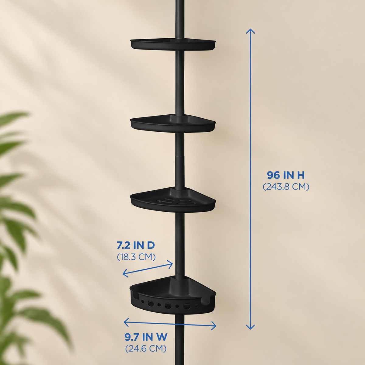 4-Tier Tension Pole Shower Organizer