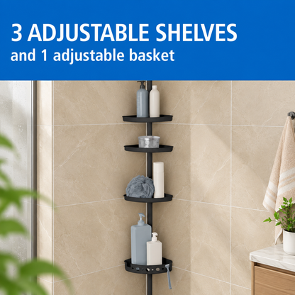 4-Tier Tension Pole Shower Organizer