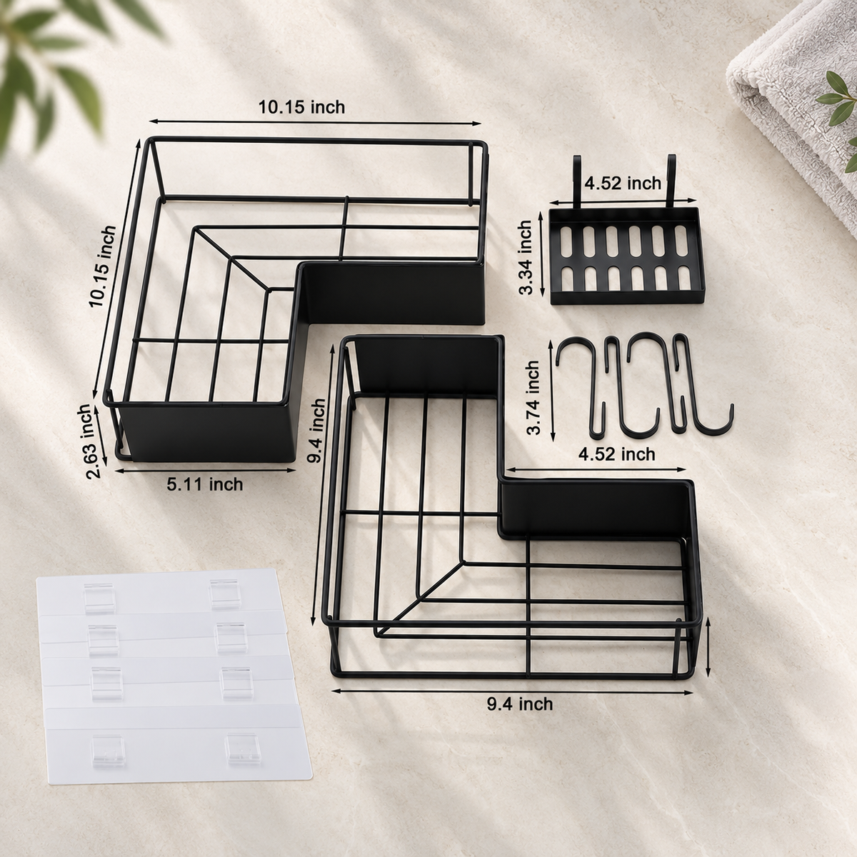 2-Pack Adhesive Corner Shower Caddy